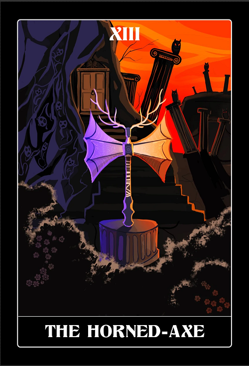 Official artwork of the Hour called the Horned-Axe